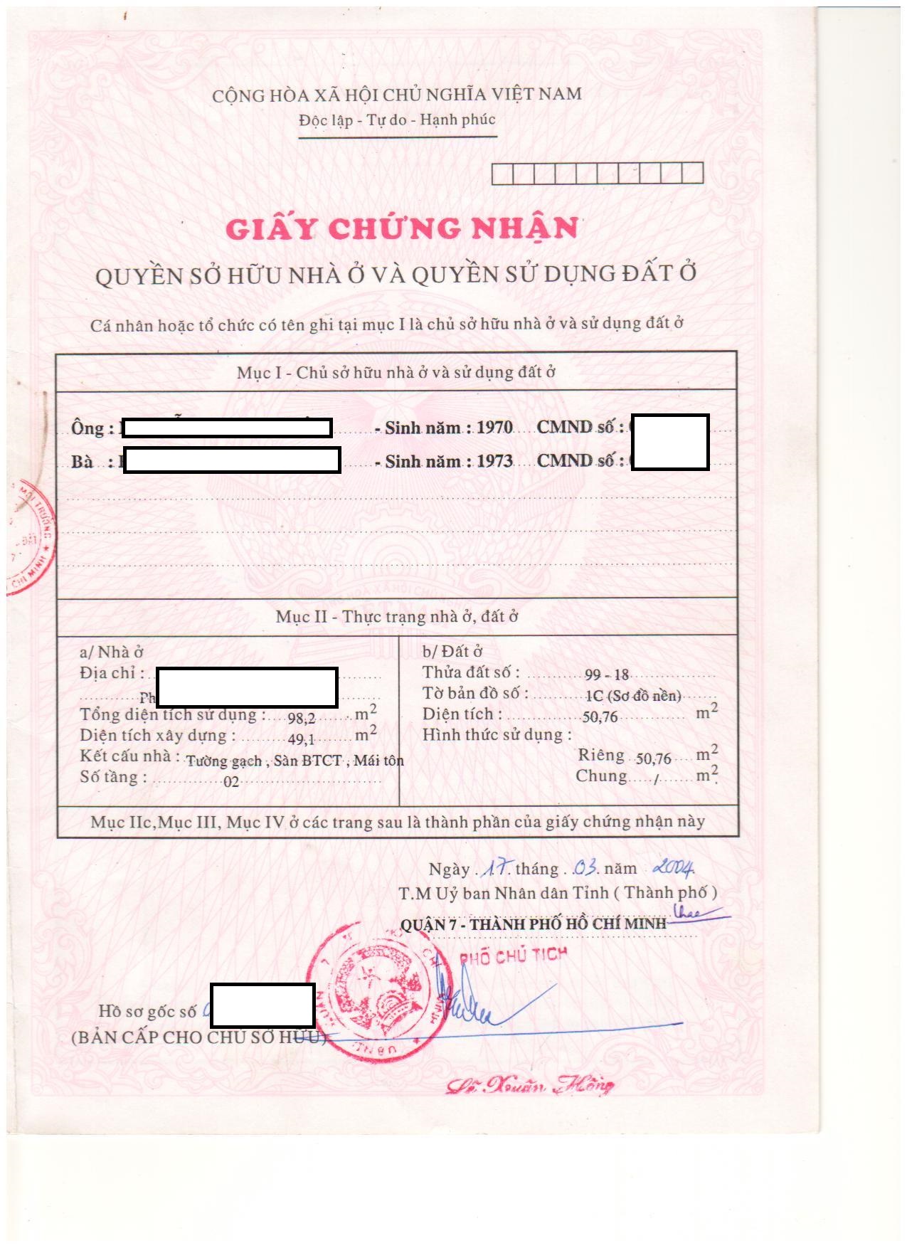 Thủ tục cấp lại giấy chứng nhận quyền sử dụng đất Thủ tục cấp lại giấy chứng nhận quyền sử dụng đất