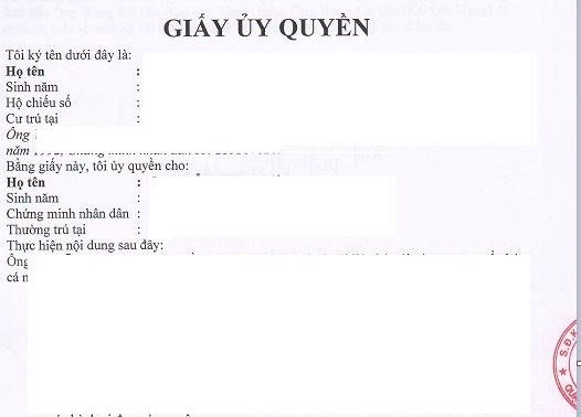 Giấy ủy quyền ký giấy tờ