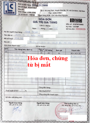 Phạt mất hóa đơn chứng từ Phạt mất hóa đơn chứng từ