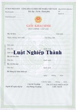 Trích lục giấy khai sinh người Việt Nam định cư nước ngoài Trích lục giấy khai sinh người Việt Nam định cư nước ngoài