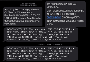 Xử phạt các cá nhân gửi tin nhắn Xử phạt các cá nhân gửi tin nhắn